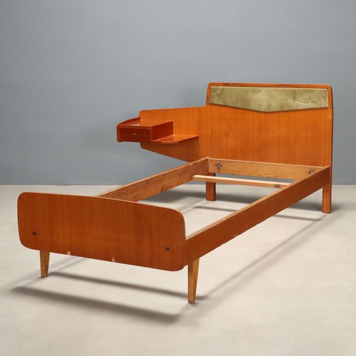 Vintage single bed teak fabric - vintage,