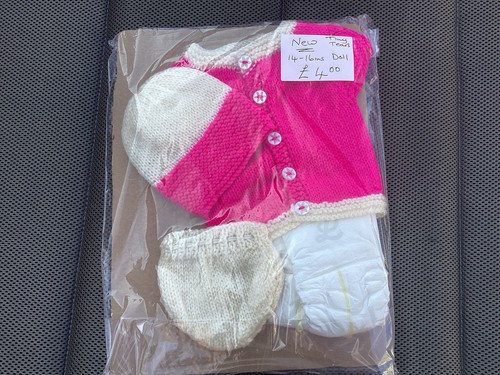 Hand knitted dolls clothes - hand,