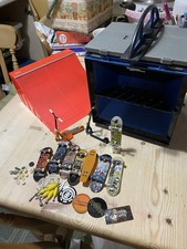 Rare Vintage Tech Deck Red Neon Ramp Park & Go Tony Hawk Board, Scooter & Ramps