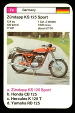 1 x info card Motorcycle Zündapp KS 125 Sport - R053