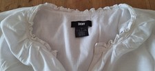 DKNY WHITE COTTON/LINEN MIX DRESS SIZE US 4 UK 8/10