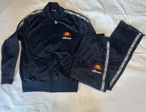 Ellesse navy fleece tracksuit - ellesse,