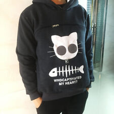 Kangaroo Holder Carrier Coat Tops Pouch Women's Hoodie Large Pocket Pet Dog Cat