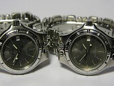ELLESSE 03-0042-205 'TWINS' PAIR OF SOLID S/S LADIES 7 JEWEL SWISS MVMT WATCHES