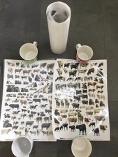 Job Lot Of 3 Sheets Of Ceramic Transfer Stickers For Cups Mugs Etc Cows New