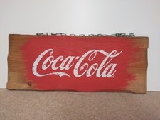 Vintage Retro Style Coca-Cola Wooden Hanging Sign Double Sided, 50cm X 20cm
