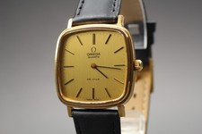 Vintage 1980s Omega De Ville Quartz Gold Dial Cushion Ref.191.0045 [Near Mint]
