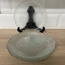 Vintage Arcoroc  Aspen Leaf Clear Glass 7.5" Starter/Salad Plates - Set Of 5
