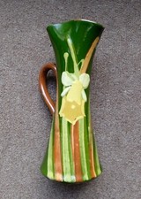 Antique Watcombe Torquay Pottery Jug Vase - Daffodil Design - c.1890 - Rare