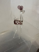 Vintage Collectible Murano Lampwork Glass Hand Blown Deer Fawn Figurine Italy