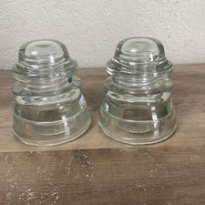 Lot of 2 Clear Glass Telegraph
