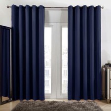 OHS Eyelet Blackout Curtains PAIR of Thermal Ring Top Ready Made Luxury