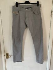 Diesel 1978 Bottoms XL Grey Pants Pockets Cotton Cowhide Leather Vintage GC