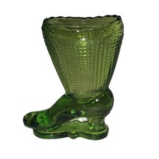 Vintage 😊 Green Glass Boot