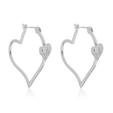 Vivienne Westwood Daisy Heart Hoop Earrings Silver Orb Logo With Gift Packaging