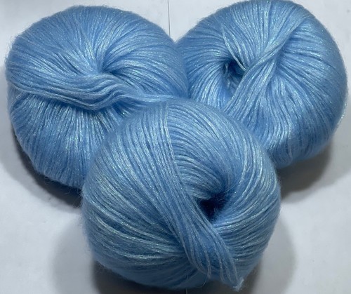 Blue glitter mohair yarn - mohair,
