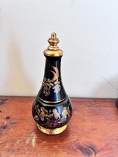 Black Greek vintage solid perfume bottle channel nr 5 gold accents 