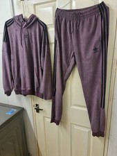Men's Adidas velour tracksuit set M.