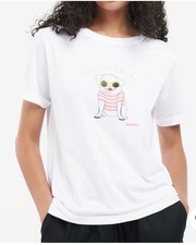 Barbour Woman’s Addison Dog Pug Print Short Sleeve T-shirt UK 10