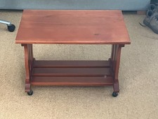vintage 1979 Fiji Kauri wooden tv stand with wheels