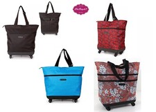 4 Wheel Folding Shopping Trolley Mobility Bag Cart Market Laundry 44L Foldable