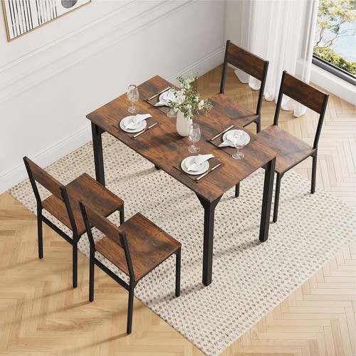 Dining table and chairs - table,