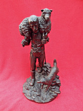 HEREDITIES Cold Cast Bronze Sculpture "Safe Hands" Shepherd with Sheep and  Dog