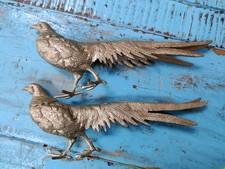 Vintage Pair Metal Pheasant