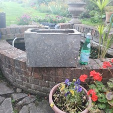 Vintage Garden Galvanised Riveted Reclaimed Water Tank Trough Planter Bay Tree