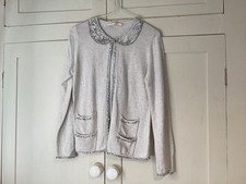 Nougat 10 Pale Grey Cardigan Sequin Collar + Trim