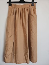 Vintage Skirt Midi Dirndl Style Midi Brown Pockets Size 8 80s