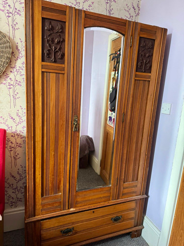 Solid wood antique wardrobe
