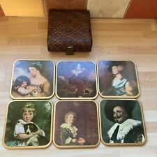 VINTAGE RETRO WIN EL WARE DRINKS COASTERS REMBRANDT OLD MASTERS PAINTINGS 31/2”