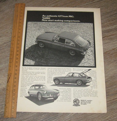 Mgb car 1967 - ad, mg