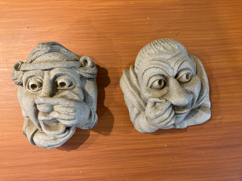 Stone garden pair - stone,