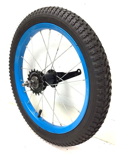 Bicycle rear blue wheel - 16",