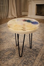 Floral Resin Side Table -