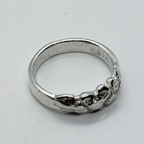 Sterling silver tiny nugget - silver,