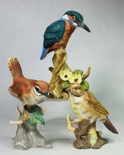 Vintage Mixed Lot Of 3 Bisque Porcelain British Birds Figurines