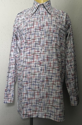 Men 1970s white blue - blue, red