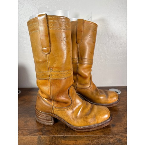 Vintage tan leather western - vintage,