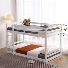 Twin Low Bunk Bed Solid Wood
