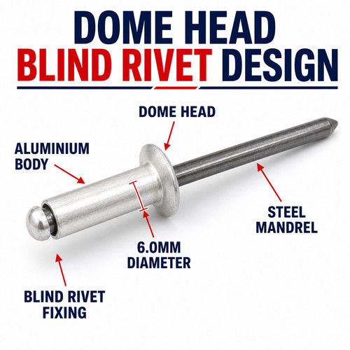 0mm pop rivets aluminium - 6.0mm,