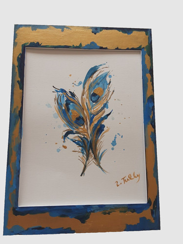 Peacock feathers size wall - peacock,
