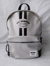 Lee Cooper Backpack Gym Bag, Adjustable Straps Ash White, Black Trim/Logo UNUSED