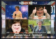 Easdale Island 2009 SUSAN BOYLE Scotish Singer "I Dreamed a Dream" Sheet 4 MNH