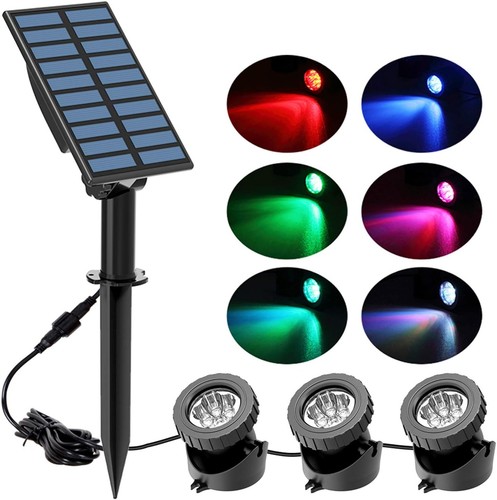Solar pond lights lamp - lights, rgb