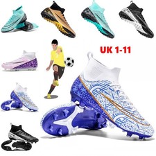 New Adults Junior Boys Football Boots AG/TF Soccer Sports Training Shoes Gift UK