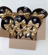 Large Christmas Tree Bows Decorations Gold Sparkle 12cm Wreath Xmas Decor x 12