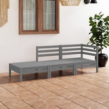 Garden Lounge Set Grey Solid